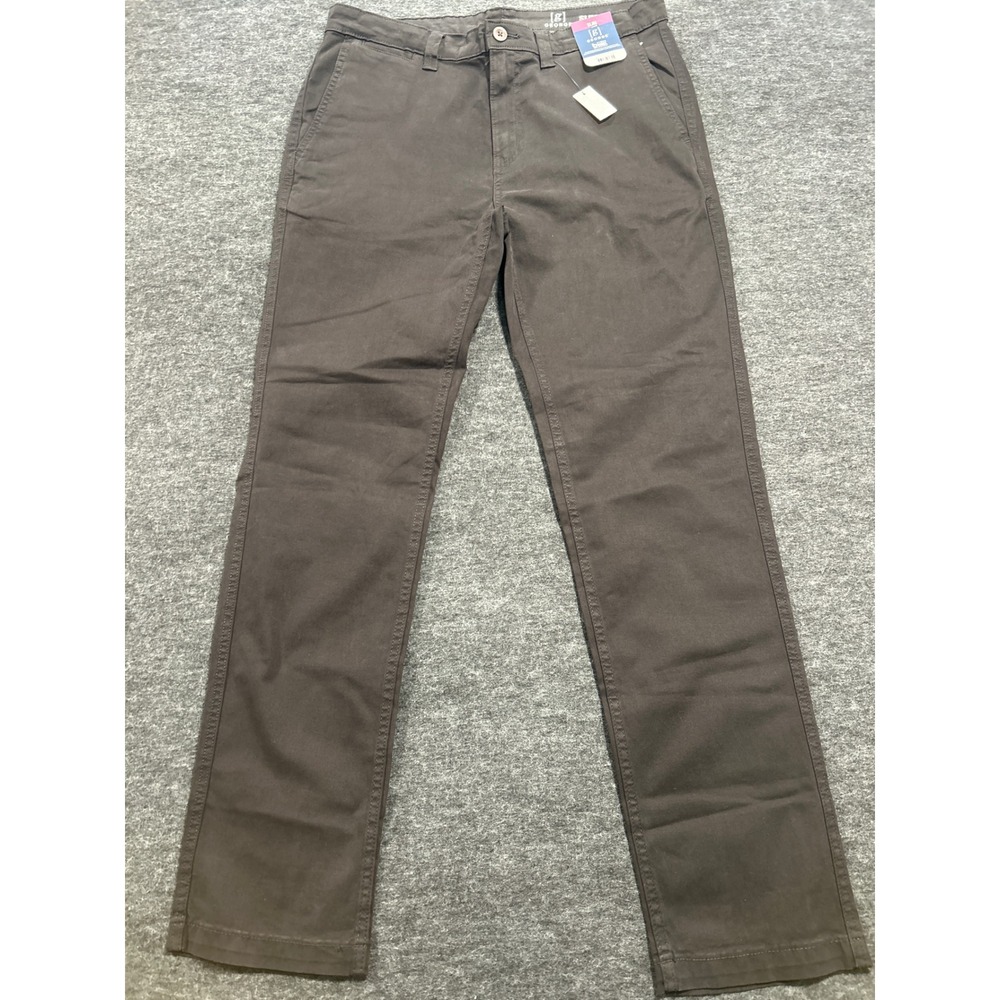 George Causal Chino Pants Mens 34x32 Black Soot Slim Fit Cotton